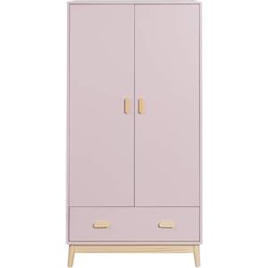 Rebecca Mobili Armadio per Bambini, Guardaroba Compatto, Rosa Marrone, MDF Pino, con 1 Cassetto 2 Ante, Salvaspazio - Misure HxLxP: 175 x 80 x 55 cm - Art. RE6987