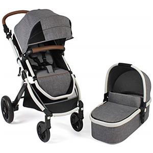 CHIC 4 BABY 177 21 - Passeggino combinato Torre, set con navicella, seggiolino sportivo e adattatore Maxi-Cosi, grigio