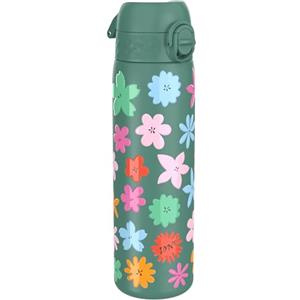 Ion8 Borraccia Acciaio Inox, 600ml, a Prova di Perdite, Facile da Aprire, Serratura Sicura, Lavabile in Lavastoviglie, Adatta a Portabicchieri, Maniglia per il Trasporto, Design Verde Floreale