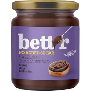 bett'r GUILT FREE Bett'r Crema Di Cacao E Nocciole Senza Zuccheri Aggiunti - 100% Bio, Vegana e Senza Olio di Palma - 250g