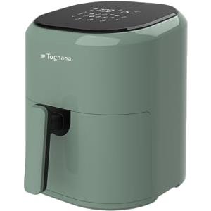 Tognana Iridea, Friggitrice ad aria 4,5 L con contenitore e griglia antiaderente e display digitale, verde salvia