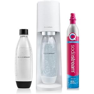 SodaStream Gasatore Terra White con 1 bottiglia fuse lavabile in lavastoviglie da 1L e 1 cilindro di nuova generazione Quick Connect per gasare fino a 60L