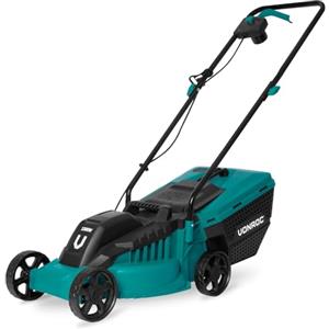 VONROC Tagliaerba Elettrico VONROC 1300W, Larghezza di Taglio 32cm, Contenitore 30L, Altezza Regolabile, Leggero e Facile da Trasportare