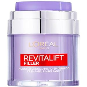 L'Oréal Paris Crema-Gel Rimpolpante Revitalift Filler, Acido Ialuronico Micro-Epidermico, Per una Pelle Idratata più a Lungo, 50 ml