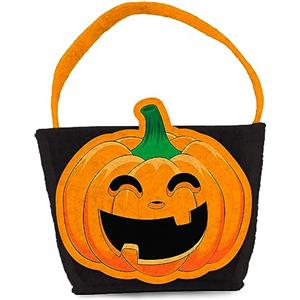 Folat 23874 Trucco o Trattareo Borsa Zucca - Halloween BoOo! - 27x20x10 cm - Decorazioni Di Halloween Con Zucche, Teschi, Pipistrelli, Fantasmi, Ragni