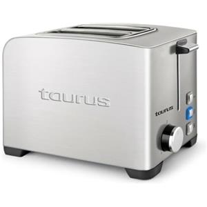 Taurus - Tostapane Mytoast II Legend | 900W | 2 Fessure | 7 Livelli di Tostatura | Funzioni Scongelamento, Riscaldamento e Annullamento | Acciaio Inox | Vassoio Raccoglibriciole | Sollevamento Extra