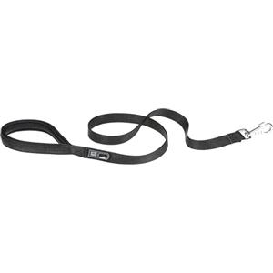Ferplast Daytona G Guinzaglio per Cani Extraresistente - Morbida Impugnatura Imbottita - Pratico Porta Sacchetti Igienici - Antiabrasione - Design Italiano - 120 x 2 cm, Nero