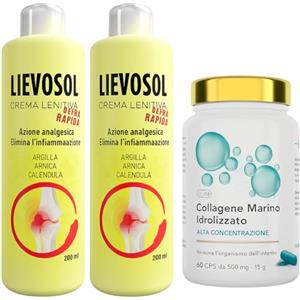 ALOHALABS Collagene Marino e Acido Ialuronico + Crema Arnica Lenitiva - Trattamento Antiage e Sollievo Muscolare - Elasticità della Pelle e Circolazione - Formula Naturale - 200ml