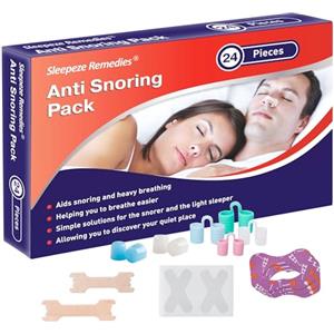 Sleepeze Remedies Antirussamento Multipack Da 24, Russare Rimedi Efficaci Uomo E Donna, Mouth Tape Sleep, Cerotti Nasali Per Non Russare, Dilatatore Nasale, Tappi Per Le Orecchie Per Dormire
