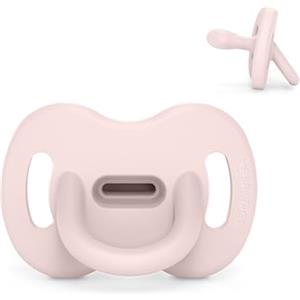 Suavinex, Ciuccio Tutto in Silicone, per Bambini 0/6 Mesi, Ciuccio con Tettarella Simmetrica Sx Pro, Super Morbido e Flessibile, Ideale per Dormire, Color Essence, Rosewater