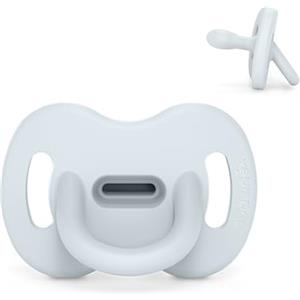 Suavinex, Ciuccio Tutto in Silicone, per Bambini 0/6 Mesi, Ciuccio con Tettarella Simmetrica Sx Pro, Super Morbido e Flessibile, Ideale per Dormire, Color Essence, Azzurro