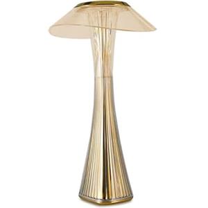 MU LIN Lampada Senza Fili da Tavolo LED Ricaricabile - Design Elegante Effetto Vetro, 3 Tonalità di Luce - Lampada da Comodino, Scrivania, Abat Jour - Alternativa Poldina Pro Faro ORO