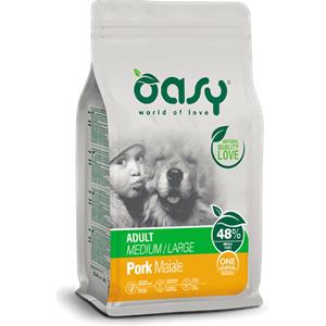 Oasy Crocchette Monoproteiche per Cani Adulti Medium/Large al Maiale - 12 Kg