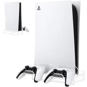 Desing Wish PS5 Accessori Base da Tavolo Supporto con 2 Controller Rimovibili Organizzatore Acrilico Supporto Scrivania PS5 Compatibile con Playstation 5 Disc/Digital Edition Supporti Accessori