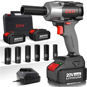 ZKH 880Nm Avvitatore a impulsi a batteria, 20V avvitatore a impulsi brushless professionale da 1/2