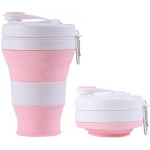 ADALLOR Tazza da Viaggio Pieghevole con Cannuccia e Coperchio, Bottiglia D'Acqua a Prova Di Perdite, Tazza Portatile Travel Coffee Mug, Silicone Tazze da Caffè Senza BPA Riutilizzabili per I Viaggi, 600 ML