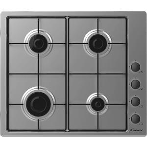 CANDY CHW6LBX PIANO COTTURA GAS, 4 zone di cotura, dimensioni: L 59,5 cm, P 51 piano in Acciaio inossidabile, Inox