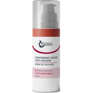 Farmacia per la Ricerca Contorno Occhi Antiage 30 ml - Crema Vellutata con Acido Ialuronico, Caffeina, Ibiscus e Hamamelis per Rughe, Borse e Occhiaie