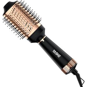 YASHE Spazzola per Capelli, Spazzola Asciugacapelli 4 in 1, Spazzola Lisciante per Capelli da 1200 W per asciugatura, lisciatura, arricciatura e volume, nero