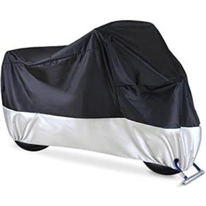 NAIRE Telo Coprimoto per BMW F850GS F 850 GS F850GS Aventura F850 GS AV,Esterno Copertura Motociclo Antifurto Teli per Moto con Borsa Portaoggetti,A/BlackSilver-XXXXL