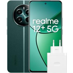 realme 12+ 5G Smartphone 8+256 GB con NFC, Sony LYT-600 OIS, Chipset Dimensity 7050 5G, Display AMOLED da 120 Hz, Smart Touch antipioggia, SUPERVOOC da 67 W, Pioneer Green, Esclusiva Amazon