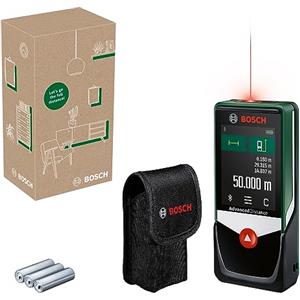 Bosch AdvancedDistance 50C distanziometro laser (misura distanze con precisione fino a 50 m, display touch, funzioni di misurazione con assistenza integrata, in scatola di cartone E-Commerce)