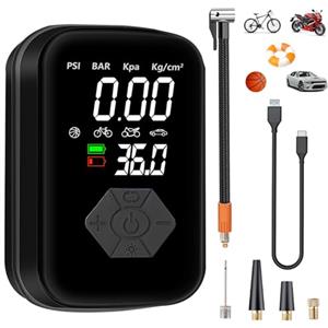 JINER Compressore Aria Portatile, 4000mAh Mini Compressore, 150PSI Gonfiatore Elettrico Portatile con Luce LED, Adatto per Auto Moto Bici Palla