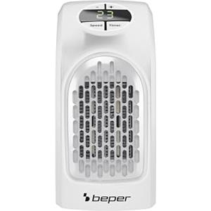 Beper Ri.201 Pocket Heater Mini Termoventilatore per Piccoli Ambienti, Elementi in Ceramica, 2 Velocità, Temperatura 15° - 32° C, 350W - Nero