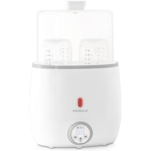 Miniland Warmy Twin - Scaldabiberon e Sterilizzatore Doppio per Gemelli con Vapore Naturale