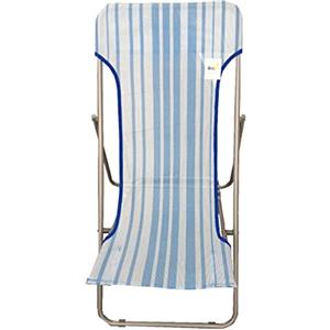 Linea Garden Friend S1622044, Sdraio Beach in Acciaio e textilene 450 gr/m² Riga azzurra