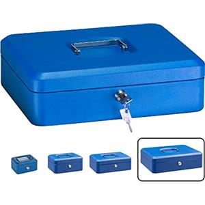ARREGUI Elegant C9245 Cassetta di sicurezza con chiave per contare e trasportare denaro | Cassetta Portavalori in acciaio con vassoio Portamonete | Cassaforte portatile de 30 cm di larghezza | Blu