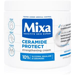 Mixa Ceramide Protect - Crema Idratante e Rinforzante per Pelli Sensibili e Molto Secche, 400 ml