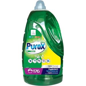 Clovin Purox PUROX UNIVERSAL Detersivo Liquido Lavatrice (176 Lavaggi) Gel per tessuti colorati e bianchi, detergente in PET 5,3 l