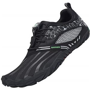 SAGUARO Scarpe Barefoot Running Uomo Donna Scarpe da Scoglio Scarpette da Immersione Bagno Mare Spiaggia Rapida Asciugatura Antiscivolo per Nuotare Sport Acquatico,Sc Nero 44 EU