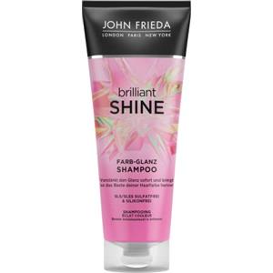 John Frieda Brilliant Shine, shampoo colorato lucido, contenuto: 250 ml, senza solfati SLS e SLES, senza silicone, rinforza la lucentezza