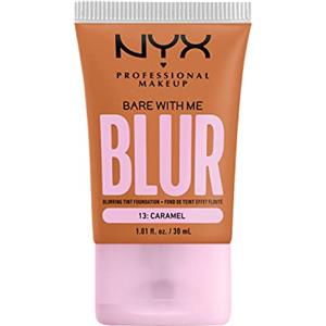 NYX Professional Makeup Fondotinta Effetto Blur, Con Coprenza Media, Finish Matte, Con Niacinamide, Matcha e Glicerina, Fino a 12 Ore d'Idratazione, Bare With Me Blur, Tonalità: Caramel, 30 ml