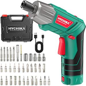 HYCHIKA BETTER TOOLS FOR BETTER LIFE HYCHIKA Avvitatore a Batteria 6Nm, Cacciavite Elettrico 3.6 V 2.0 Ah, Avvitatore Elettrico, Luce a LE, Cavo di Ricarica USB, 35 Accessori, Custodia