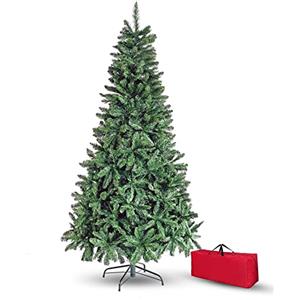 Brigros - Albero di Natale Artificiale Ago di pino folto, + Borsone, Effetto Realistico, Rami a Gancio, Facile Montaggio, PVC, Base Metallica, Ignifugo (Verde, 240 cm)