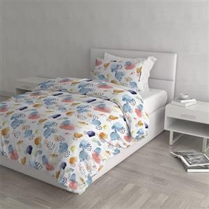 Italian Bed Linen DAFNE Parure Copripiumino stampato, microfibra, Colibri, Singolo