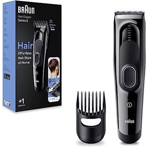 Braun Series 5 TAGLIACAPELLI UOMO, Con 9 Impostazioni Di Lunghezza, Sistema Di Memoria Safetylock , lame Ultra Affilate, 1 Pettine, Batteria Ni-Mh 50 Minuti Di Autonomia, HC5310