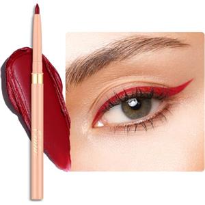 OULAC Matita Occhi Waterproof, Eyeliner Rosso Mat Girevole, Colore Intenso, Dura 12 Ore +, Texture Liscia e Cremosa, Non Trasferibile, Vegan (07) Cherry