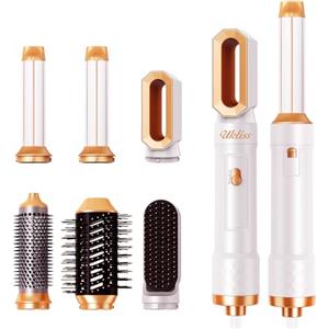 UKLISS Spazzola ad Aria Calda per Capelli, 6 in 1 Airstyler 1000W Asciugacapelli con 200 Milioni Ioni Negativi Phon, Spazzola Lisciante, Ferro Arricciacapelli ad aria Calda per Styling Volumizzare