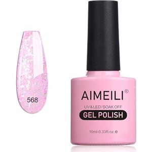 AIMEILI Smalto Semipermanente per Unghie Manicure in Gel UV LED Soak Off - Durabilità & Facile da Usare Nail Art Gel Polish (568) 10ml