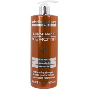 abril et nature - Shampoo Professionale di Parrucchieria Keratin - Ripara e Ristruttura - Per Capelli Naturali Opachi - Azione Ultra-Rapida - Trattamento Rinforzante con Cheratina - 1000 ml