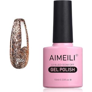 AIMEILI Smalto Semipermanente in Gel UV LED Smalto per Unghie Kit Smalti Semipermanenti Soak off Gel Colori per Manicure - Flash di Esplosione Autunnale e Invernale (655) 10ml