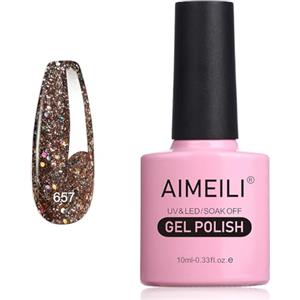 AIMEILI Smalto Semipermanente in Gel UV LED Smalto per Unghie Kit Smalti Semipermanenti Soak off Gel Colori per Manicure - Flash di Esplosione Autunnale e Invernale (657) 10ml