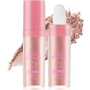 AOOWU Powder Stick, Polvere Corpo Glitter Evidenziatore in Polvere per Viso e Capelli, Patting Powder con Effetto Brillante per Festival e Feste(Rosa)