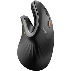 ProtoArc Mouse Ergonomico, EM11 NL Mouse Verticale Senza Fili Mouse Ottico Ricaricabile con 3 Porte Dispositivi (2*Bluetooth &USB), 3 DPI Regolabili per Computer, iPad, Mac, Windows - Nero