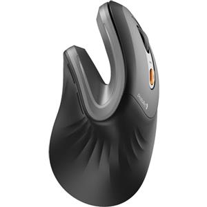 ProtoArc Mouse Ergonomico, EM11 NL Mouse Verticale Senza Fili Mouse Ottico Ricaricabile con 3 Porte Dispositivi (Bluetooth &USB), 3 DPI Regolabili per Computer, iPad, Mac, Windows - Nero Grigio