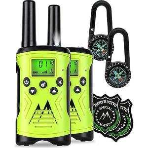 Monte Stivo® Agent | Set walkie-talkie per bambini con bussola, distintivo e torcia | Kit ricetrasmittenti Regalo Giocattoli per Bambino Bambina da 5 Anni